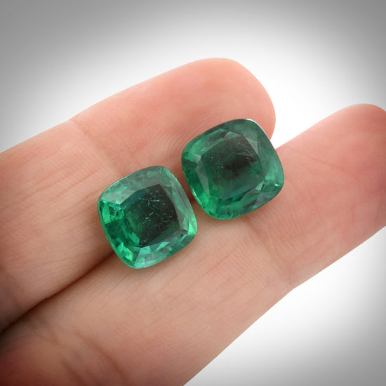 7.97 Carat Green  Cushion Emerald
