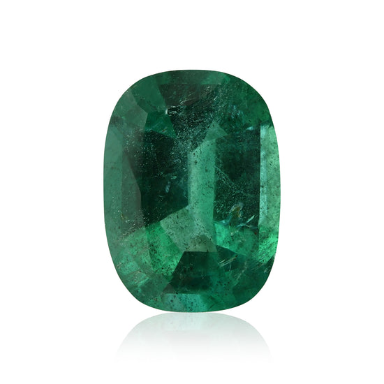 6.01 Carat Green ZAMBIAN Cushion Emerald GRS