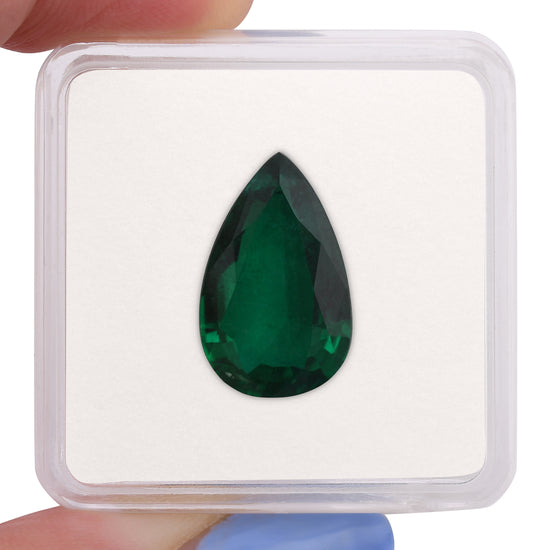 8.77 Carat Green ZAMBIAN Pear Emerald GRS