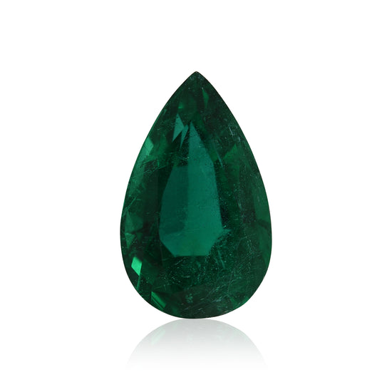8.73 Karat Grüner sambischer Birnen-Smaragd GRS