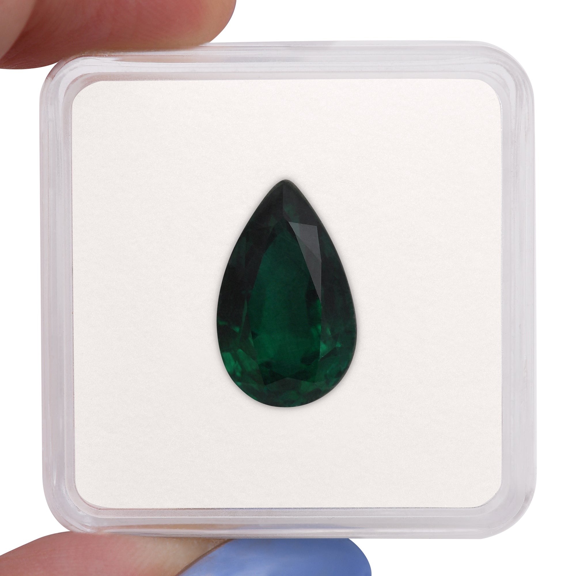 8.19 Carat Green ZAMBIAN Pear Emerald GRS | LEIBISH