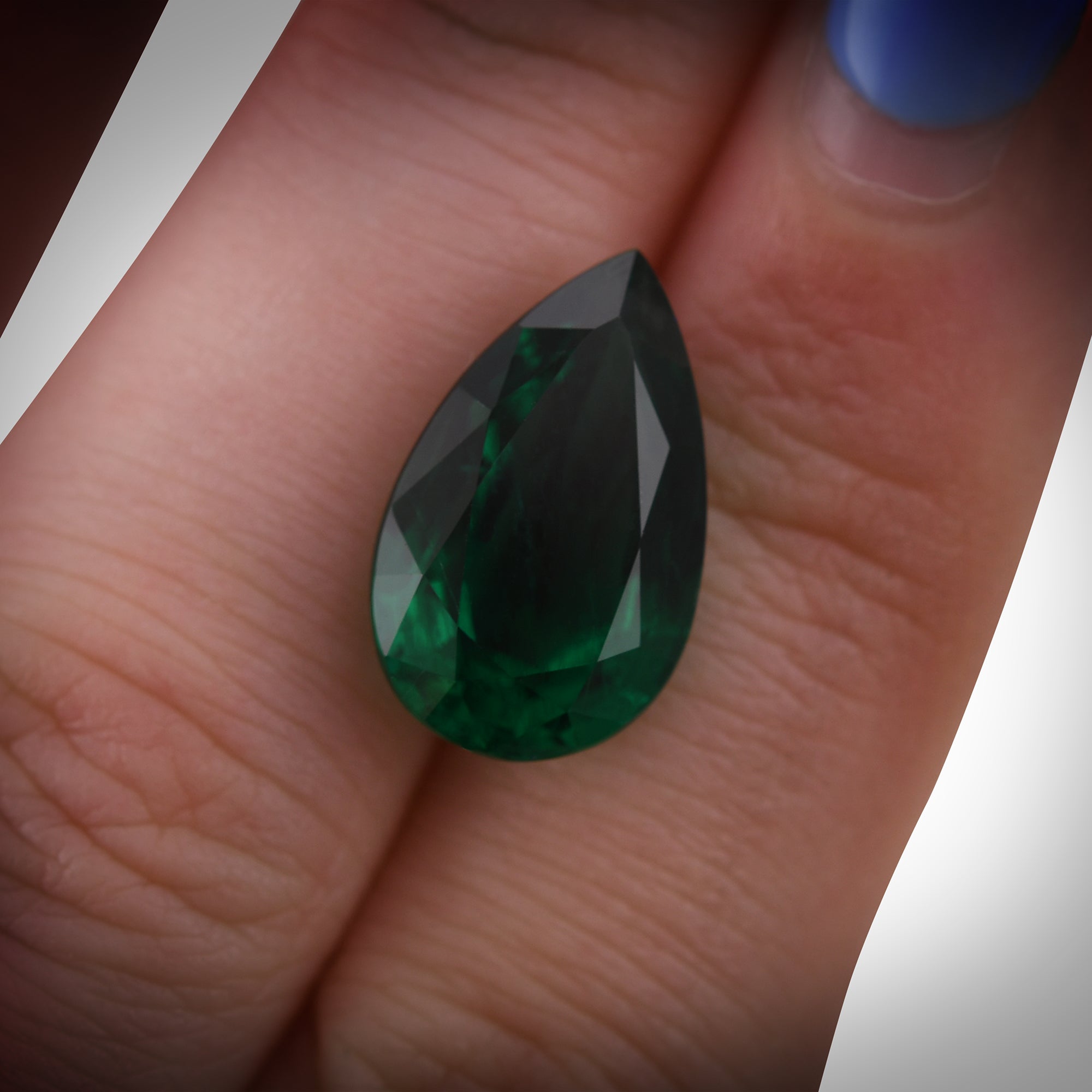 8.19 Carat Green ZAMBIAN Pear Emerald GRS | LEIBISH
