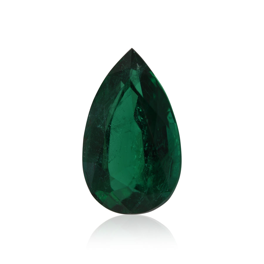 10.10 Carat Green ZAMBIAN Pear Emerald GRS