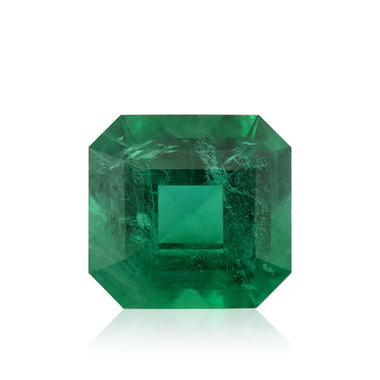 3,83 Karat grüner sambischer Oktagon-Smaragd