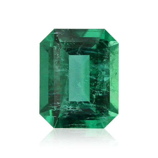 3,52 Karat grüner sambischer Smaragd im Oktagonschliff