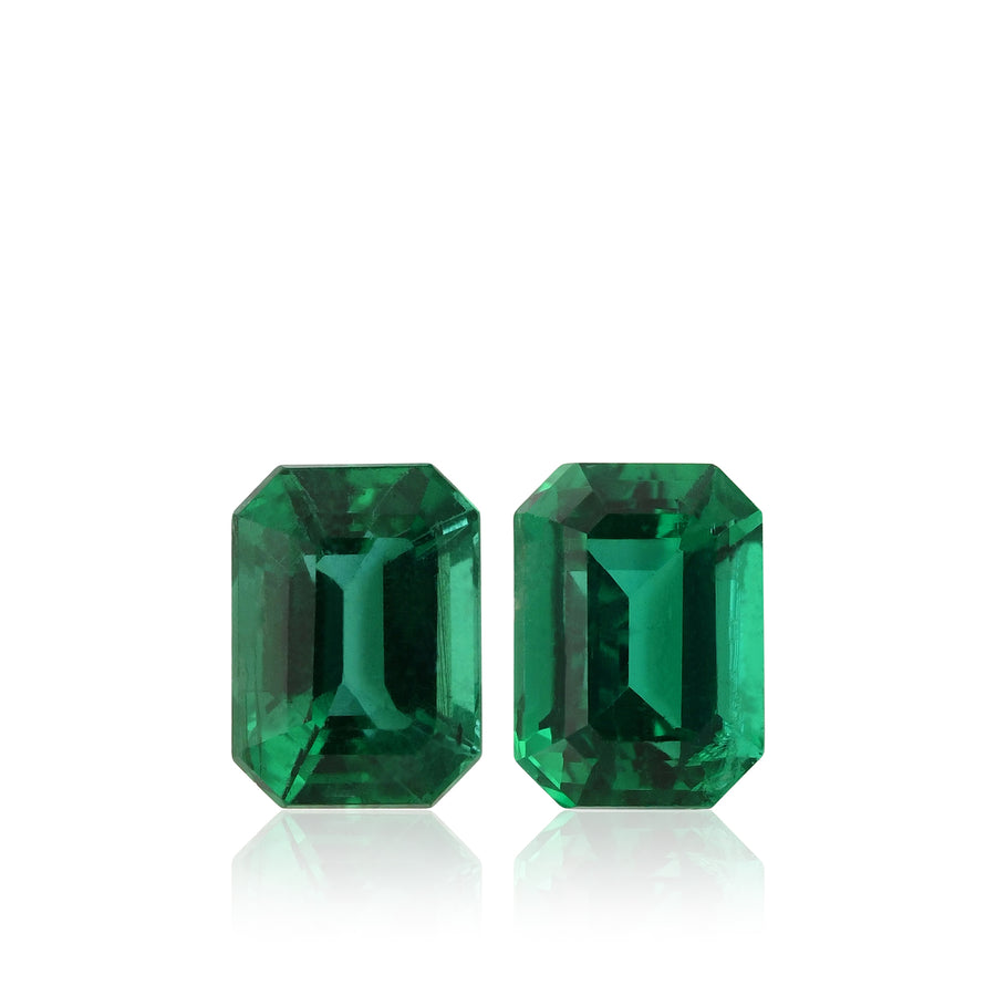 2.35 Carat Green  Octagon Emeralds