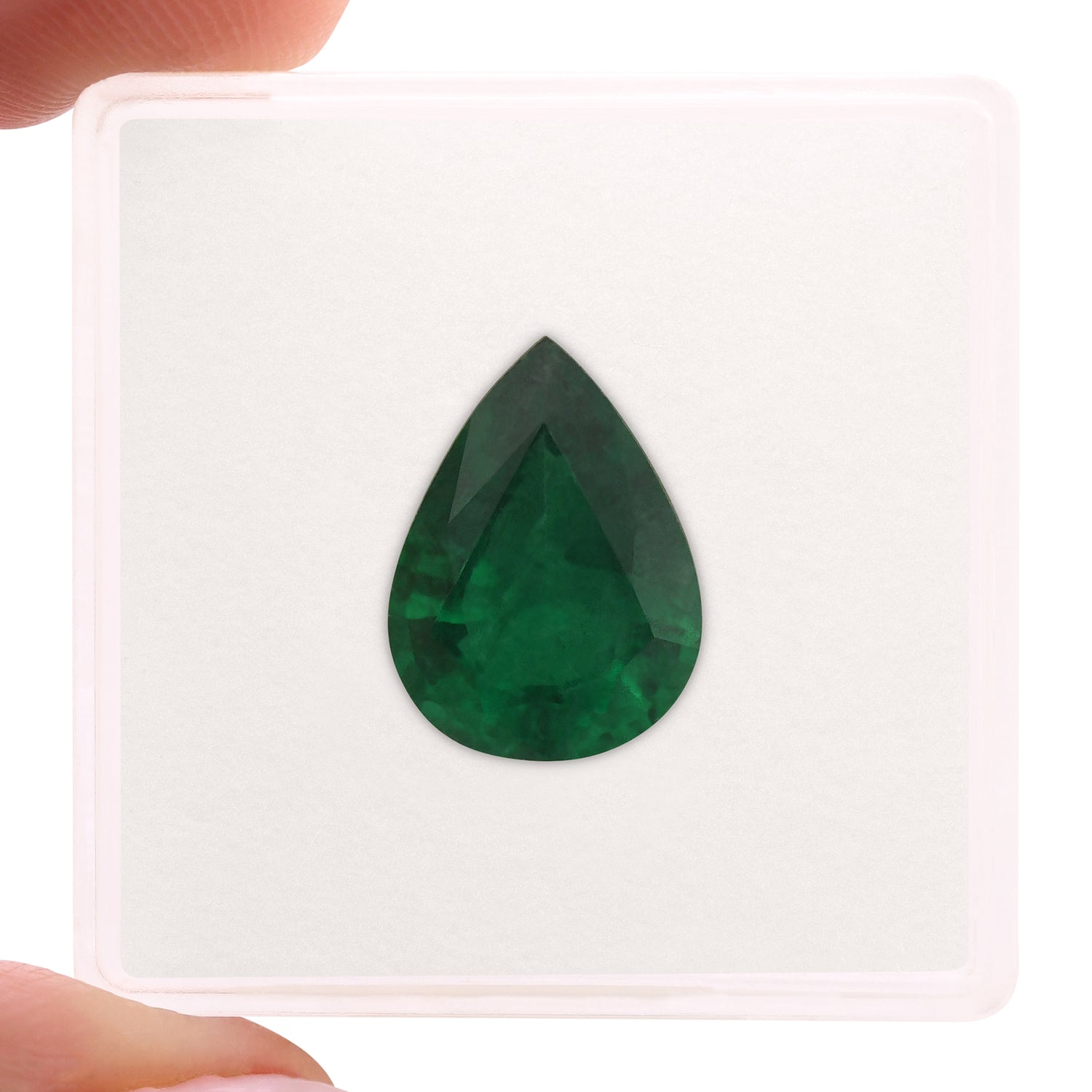 3.45 Carat Green ZAMBIA Pear Emerald GWLAB