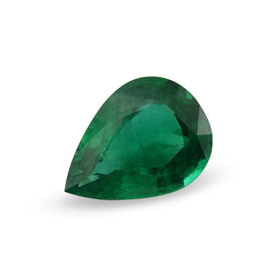 3.45 Carat Green ZAMBIA Pear Emerald GWLAB
