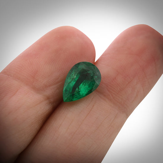 1.97 Carat Green ZAMBIAN Pear Emerald