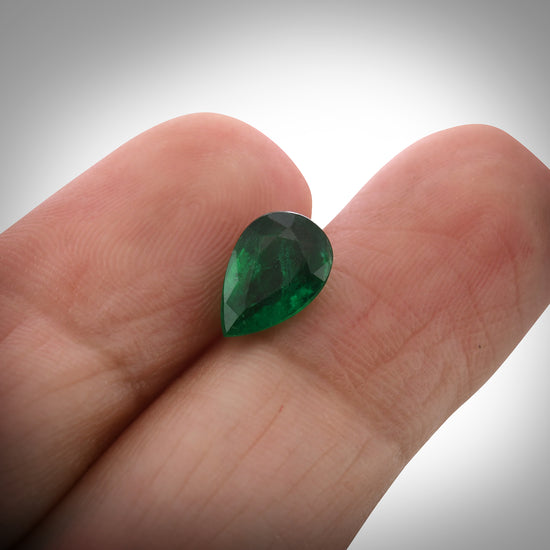 1.31 Carat Green ZAMBIAN Pear Emerald