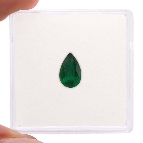 0.91 Carat Green ZAMBIAN Pear Emerald