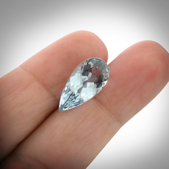 3.75 Carat Blue BRAZILLIAN Pear Aquamarine