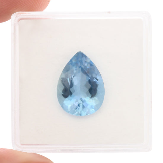 3.55 Carat Blue BRAZILLIAN Pear Aquamarine