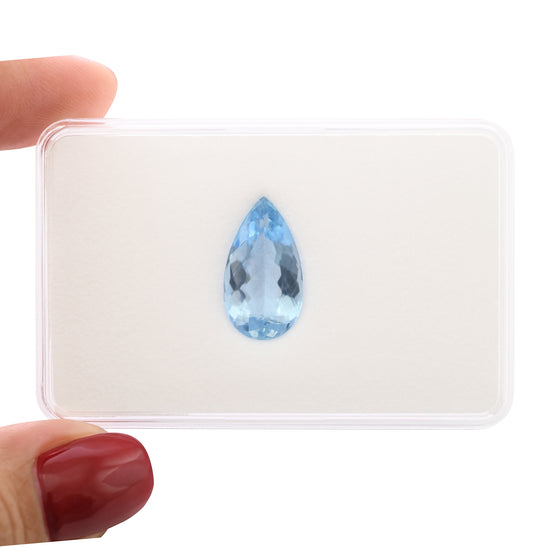 5.21 Carat Blue BRAZILLIAN Pear Aquamarine