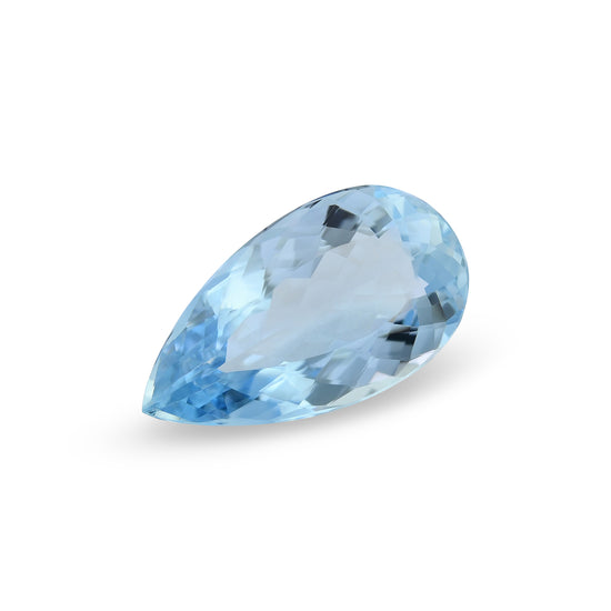 5.21 Carat Blue BRAZILLIAN Pear Aquamarine