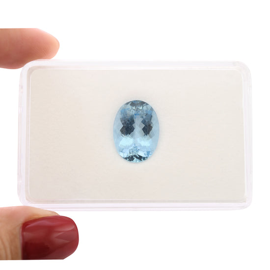 7.17 Carat Blue BRAZILLIAN Oval Aquamarine