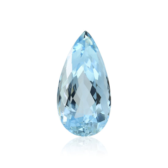6.18 Karat blauer brasilianischer Birnen-Aquamarin