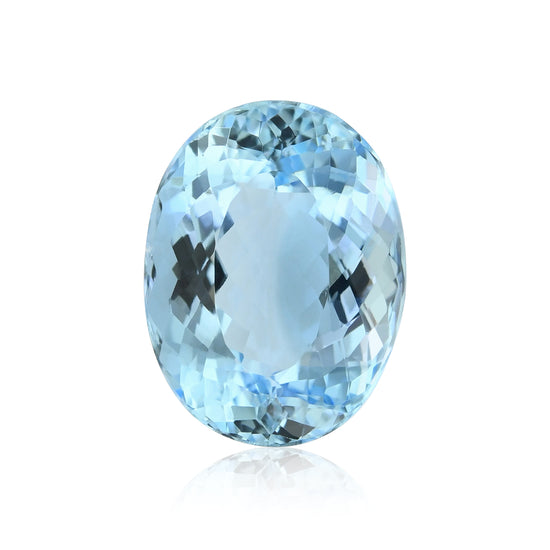 6.11 Karat blauer brasilianischer ovaler Aquamarin