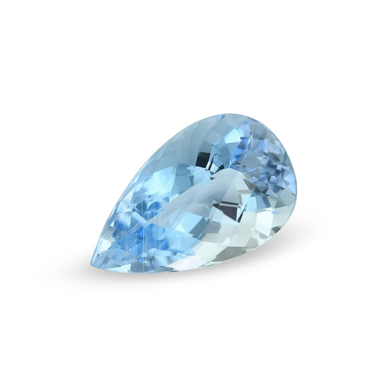 6.85 Carat Blue BRAZILLIAN Pear Aquamarine