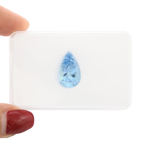 6.85 Carat Blue BRAZILLIAN Pear Aquamarine