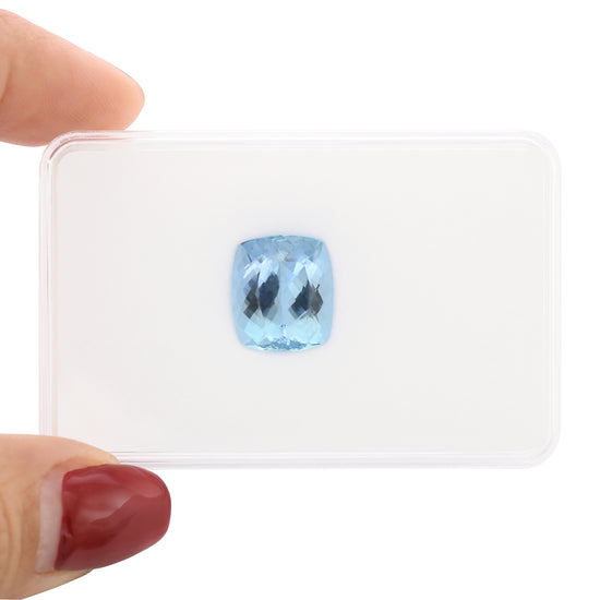 7.17 Carat Blue BRAZILLIAN Cushion Aquamarine