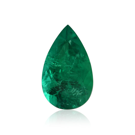 1.65 Carat Green COLOMBIAN Pear Emerald CD