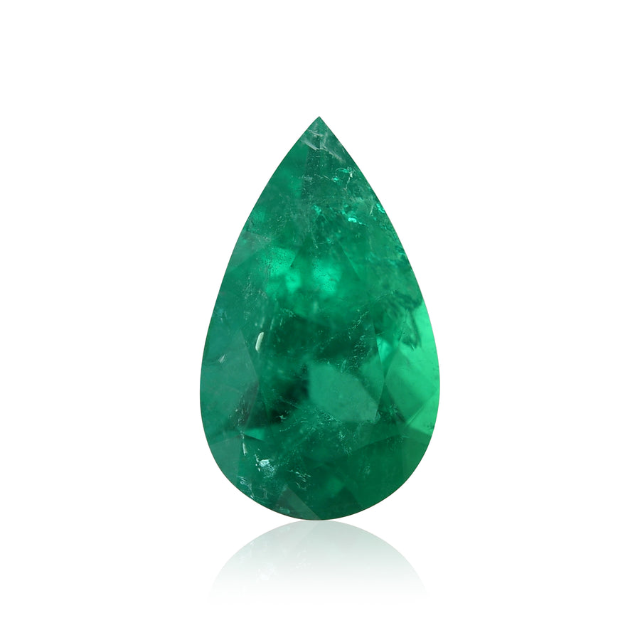 1.18 Carat Green COLOMBIAN Pear Emerald CD & MUZO