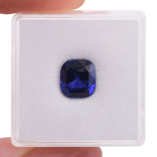 3.07 Carat Vivid Blue SRI LANKAN Cushion Sapphire CD
