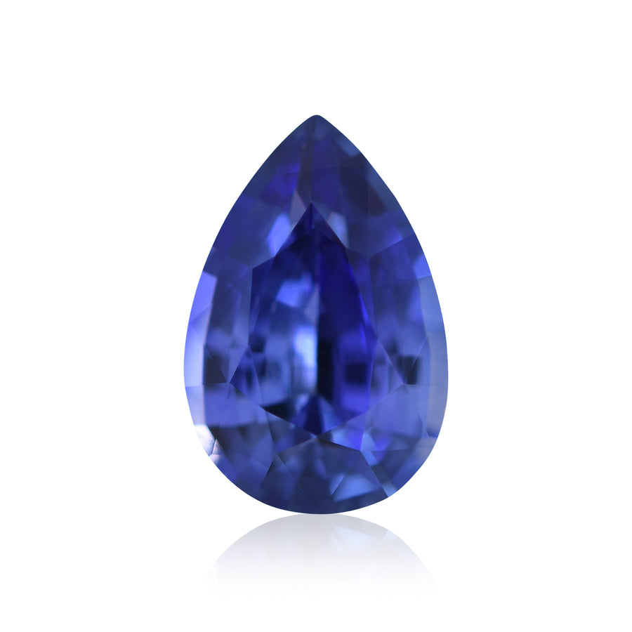 Zaffiro a pera blu di 1,24 carati dallo SRI LANKA