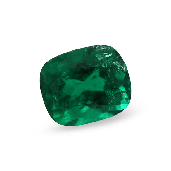 2.57 Carat Green COLOMBIAN Cushion Emerald CD