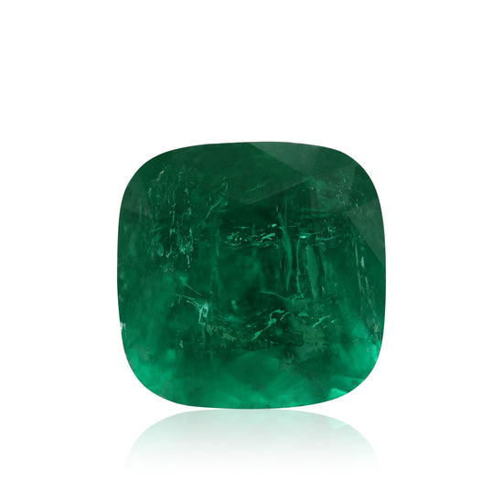 1.85 Carat Vivid Green COLOMBIAN Cushion Emerald CD and Muzo