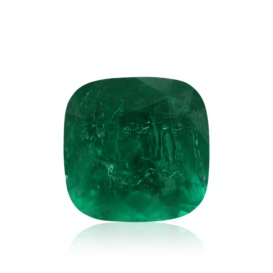 1.85 Carat Green COLOMBIAN Cushion Emerald CD & MUZO