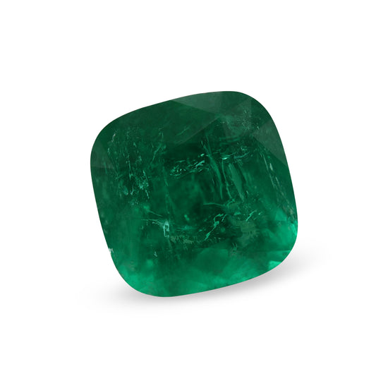 1.85 Carat Vivid Green COLOMBIAN Cushion Emerald CD and Muzo