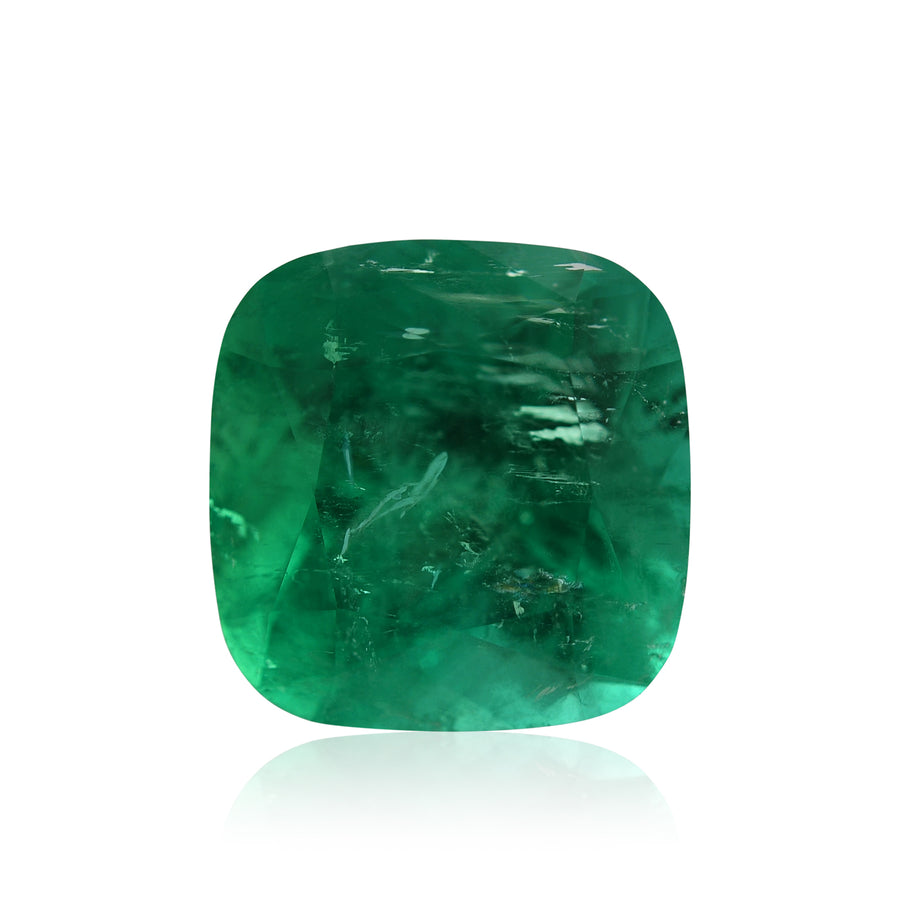 2.75 Carat Green COLOMBIAN Cushion Emerald CD & MUZO