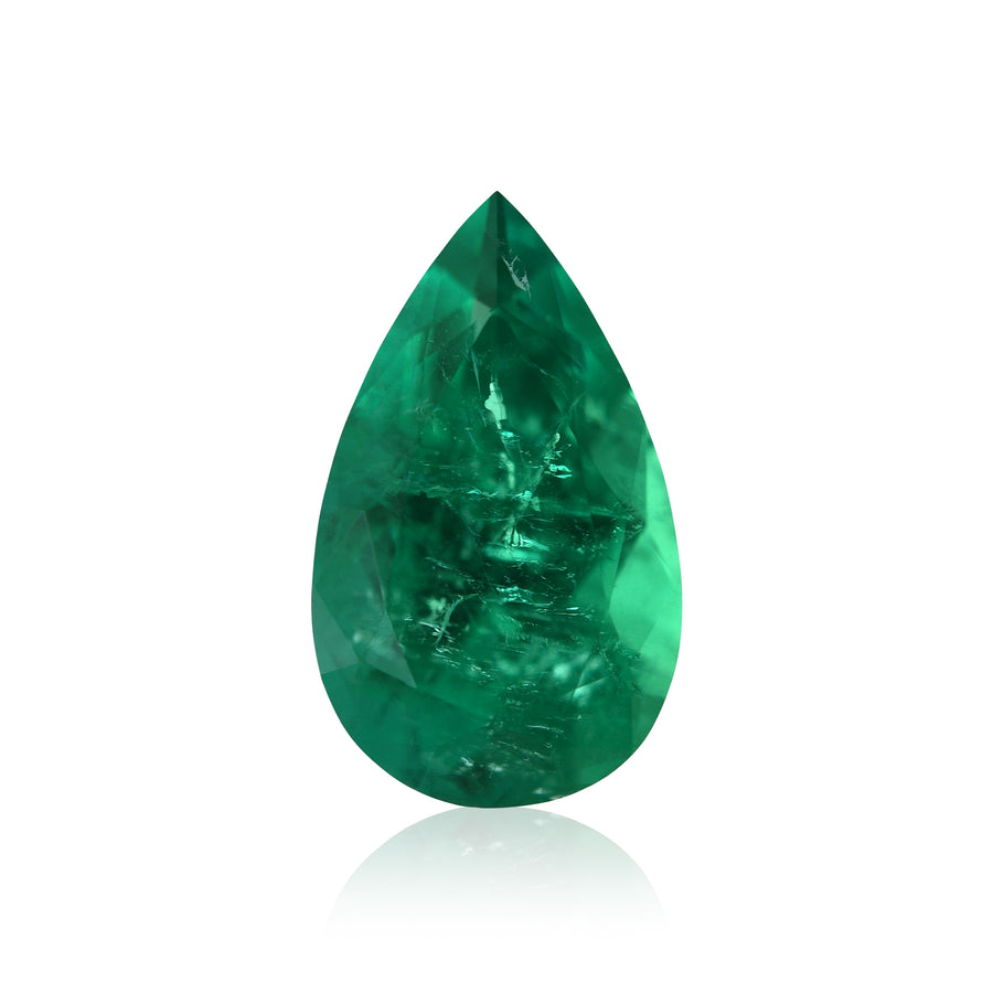 1.65 Carat Green COLOMBIAN Pear Emerald CD