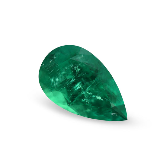 1.65 Carat Green COLOMBIAN Pear Emerald CD