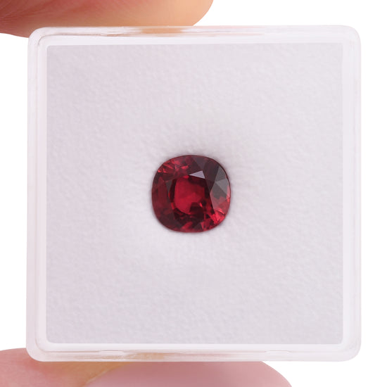 1.41 Carat Red MOZAMBIQUE Cushion Ruby CD Pigeon Blood