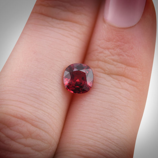 1.41 Carat Red MOZAMBIQUE Cushion Ruby CD Pigeon Blood