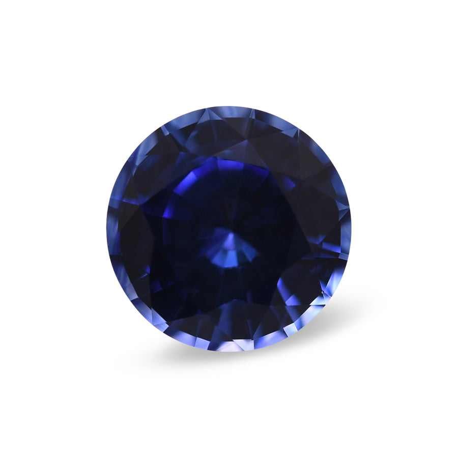 Zaffiro rotondo blu singalese da 1,30 carati
