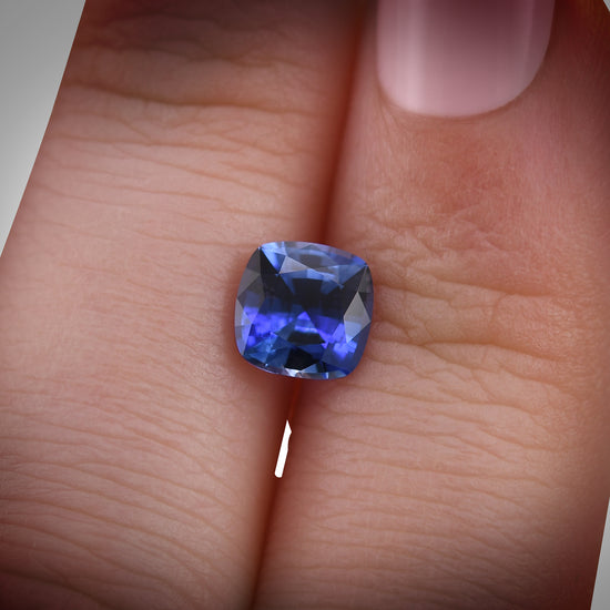 Zaffiro blu di Ceylon, taglio a cuscino, 1,49 carati