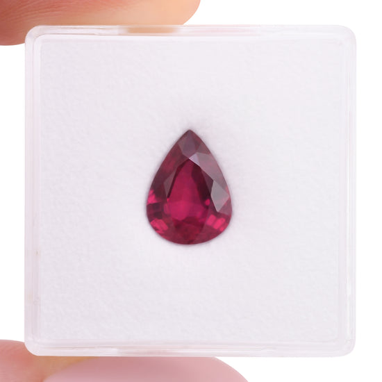 2.23 Carat Vivid Red MOZAMBIQUE Pear Ruby CD