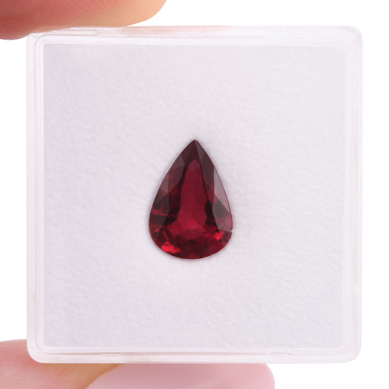 1.72 Carat Vivid Red MOZAMBIQUE Pear Ruby CD