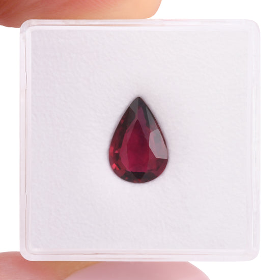 2.05 Carat Vivid Red MOZAMBIQUE Pear Ruby CD