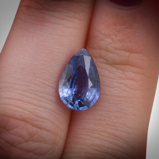 3.77 Carat Blue SRI LANKAN Pear Sapphire CD