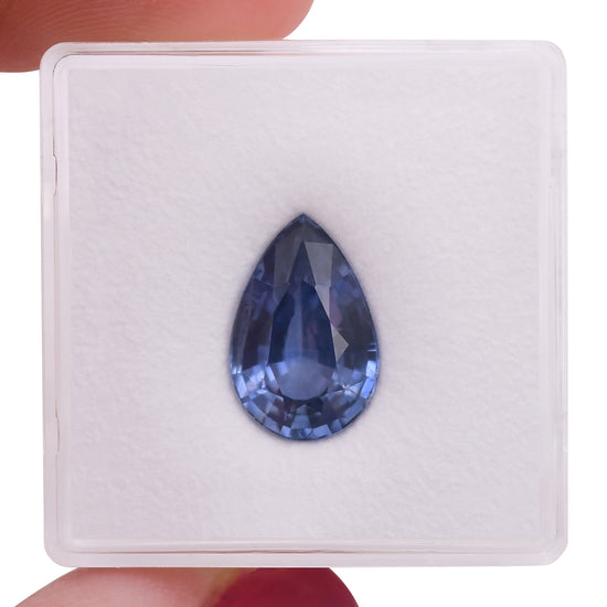 3.77 Carat Blue SRI LANKAN Pear Sapphire CD