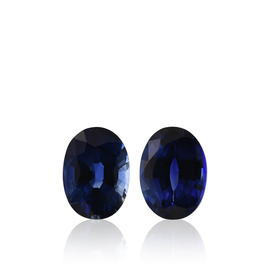 2.45 Carat Blue SRI LANKA Oval Sapphires Pair