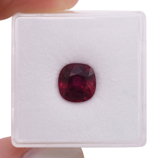 3.49 Carat Red MOZAMBIQUE Cushion Ruby AGL Non Heated