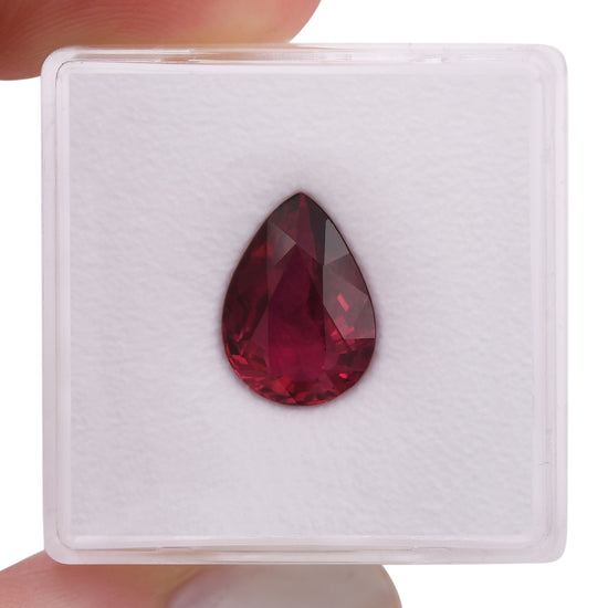 4.02 Carat Red MOZAMBIQUE Pear Ruby AGL Non Heated