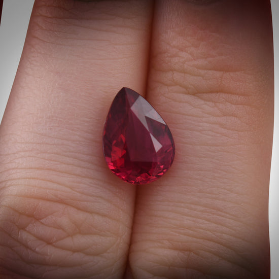 4.02 Carat Red MOZAMBIQUE Pear Ruby AGL Non Heated
