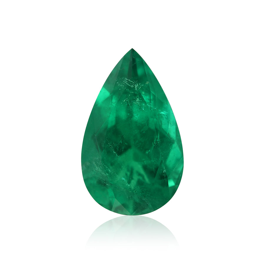 2.38 Carat Green COLOMBIAN Pear Emerald CD